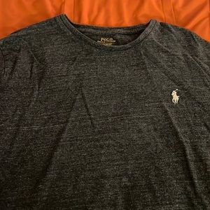 Large blue long sleeved polo tee shirt. Worn a few times